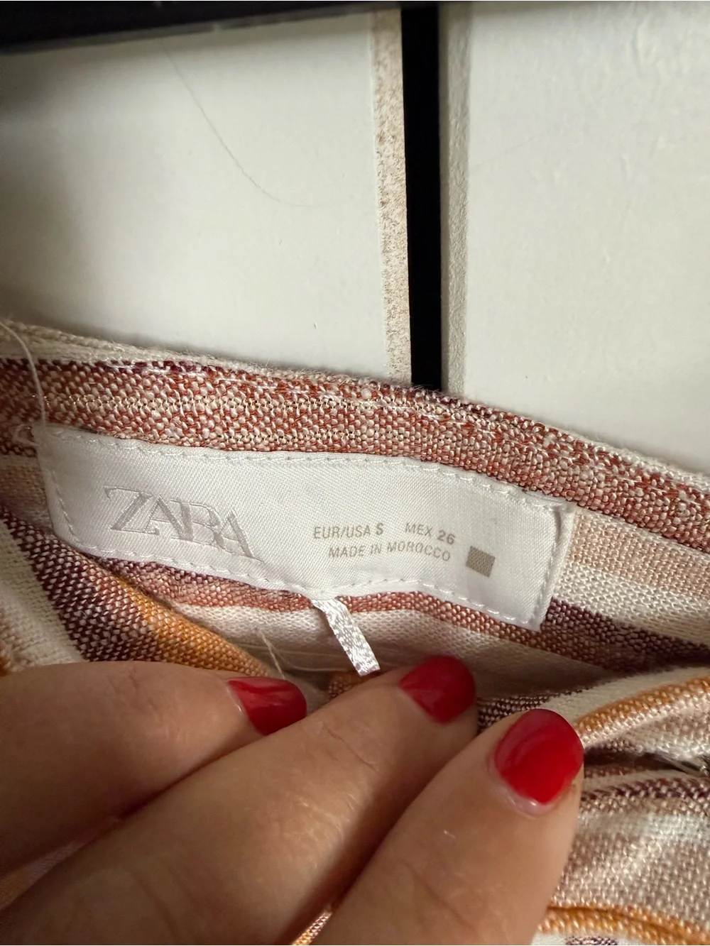 Zara Set! Striped Tie-Shoulder Linen Blend Pants and Top Set, size S. Like new.